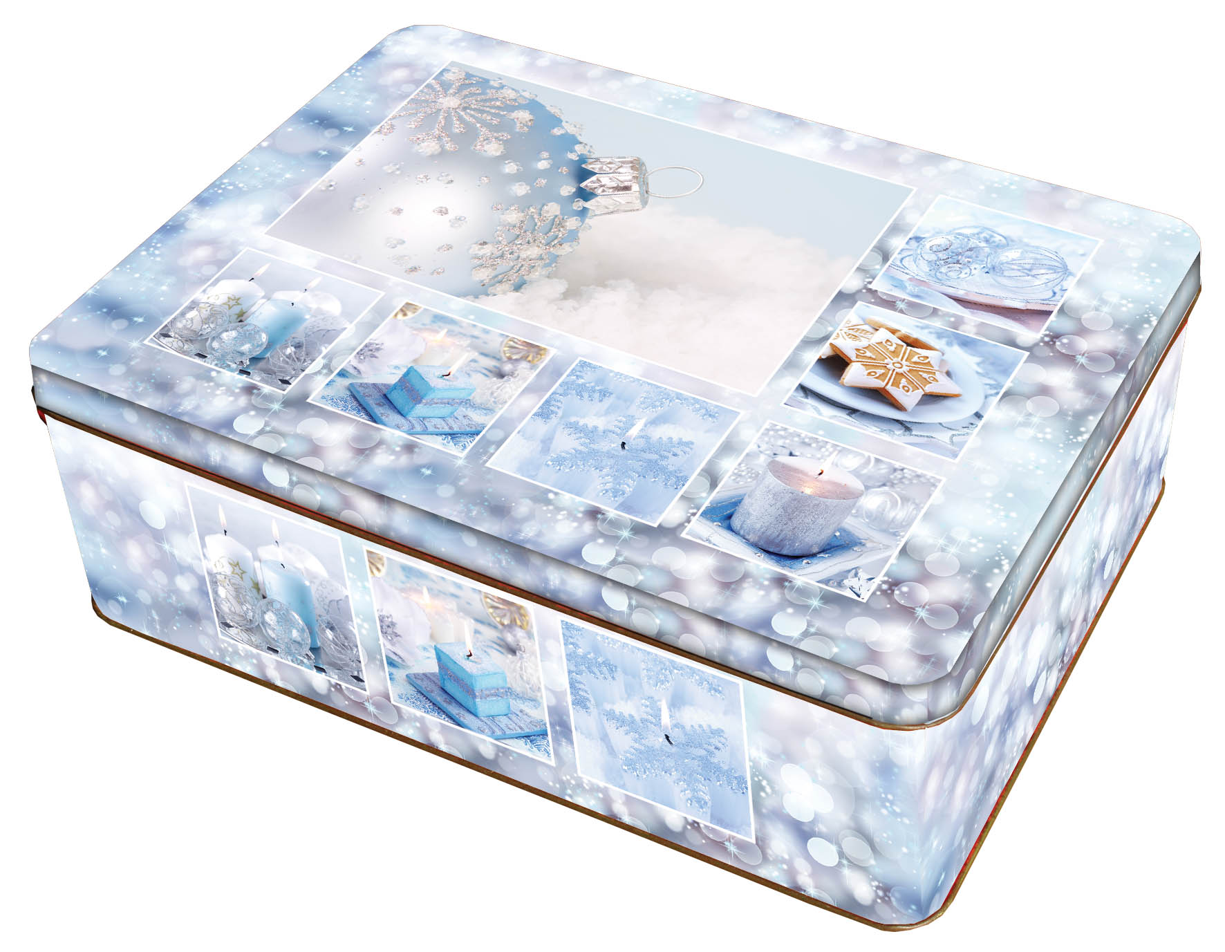 Překrasná strední plechová dóza ideální na cukroví